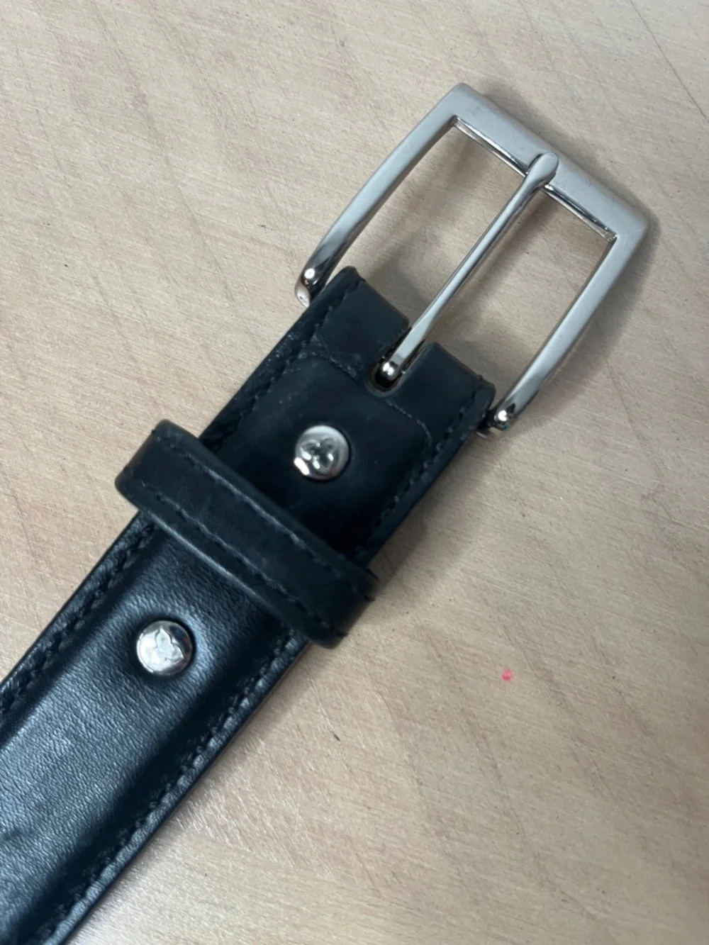 Galco Black Leather Men’s Belt with Silver Buckle Size 44